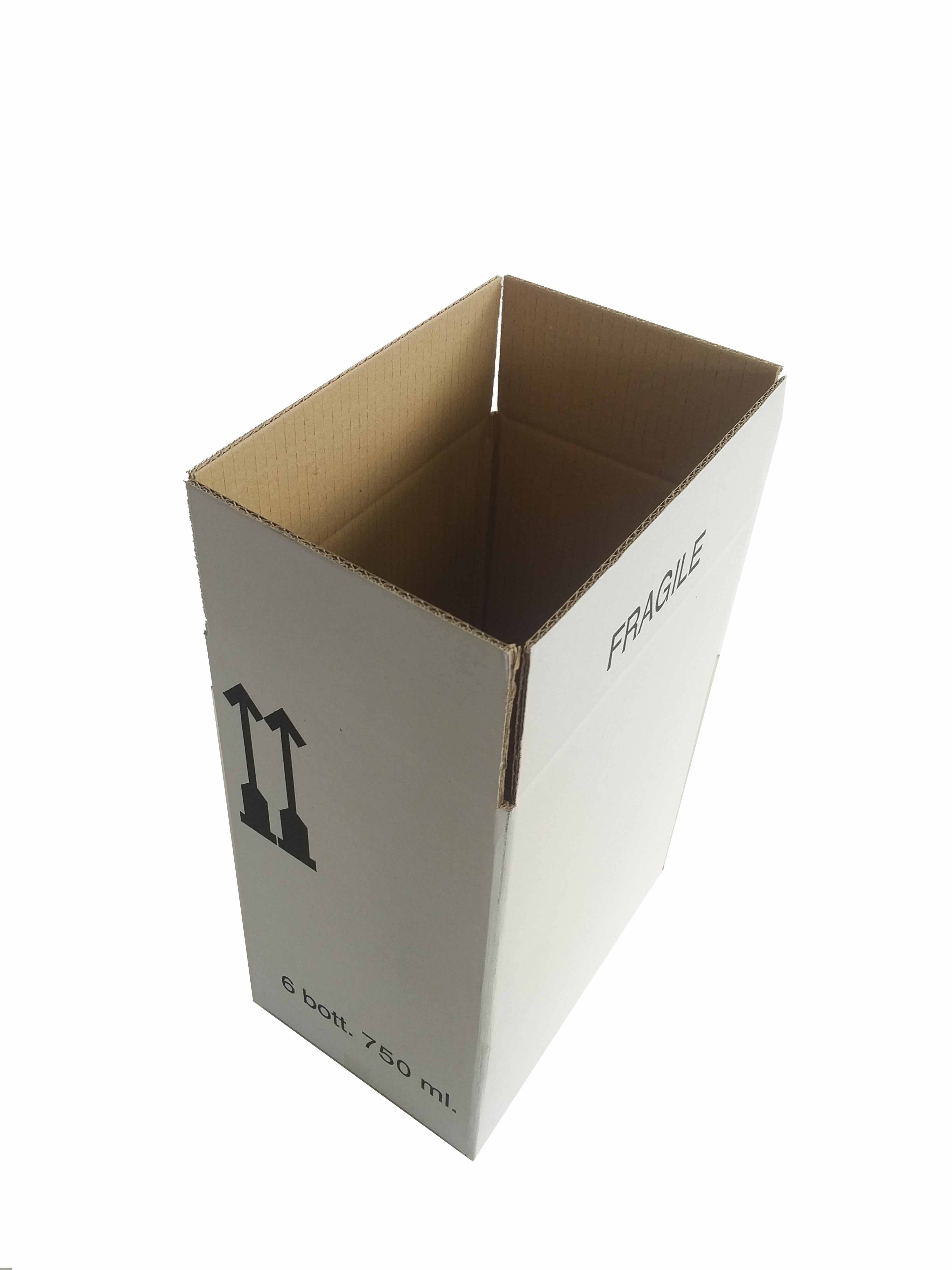 Scatola Cava Champagne Scatole Per 6 Bottiglie Vino ONLY BOXES - Cartone Ondulato, Alveare Separatore, 27.5x18.5x32 Cm Confezione Separatori Incorporati